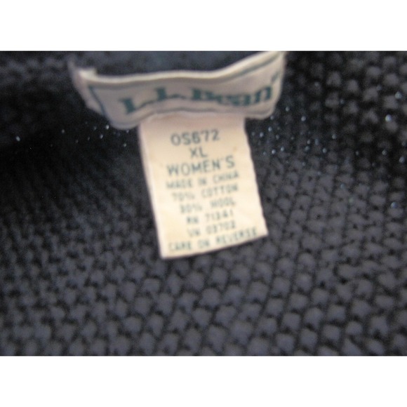 LL Bean Sweater Vest Womens XL Navy Blue Cable Knit Cotton Wool Button Front - Picture 3 of 6